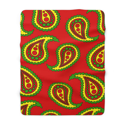 Burkina Faso Retro Paisley Blanket Throw