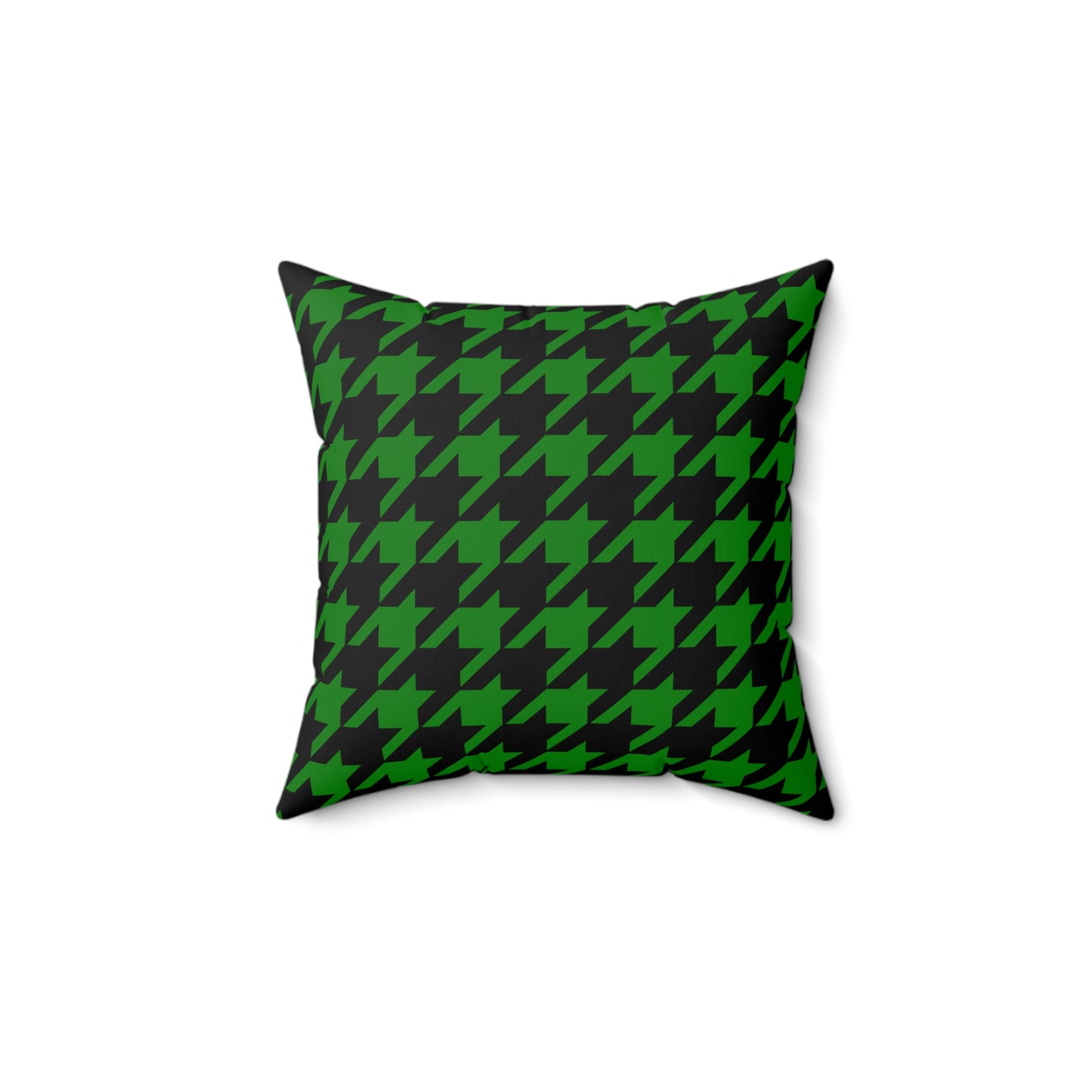 Green, Black Retro Houndstooth Cushion Pillow