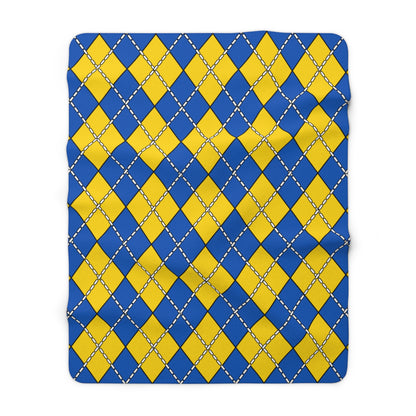Ukraine Retro Argyle Blanket Throw