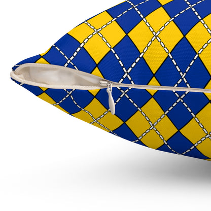 European Union Retro Argyle Cushion Pillow