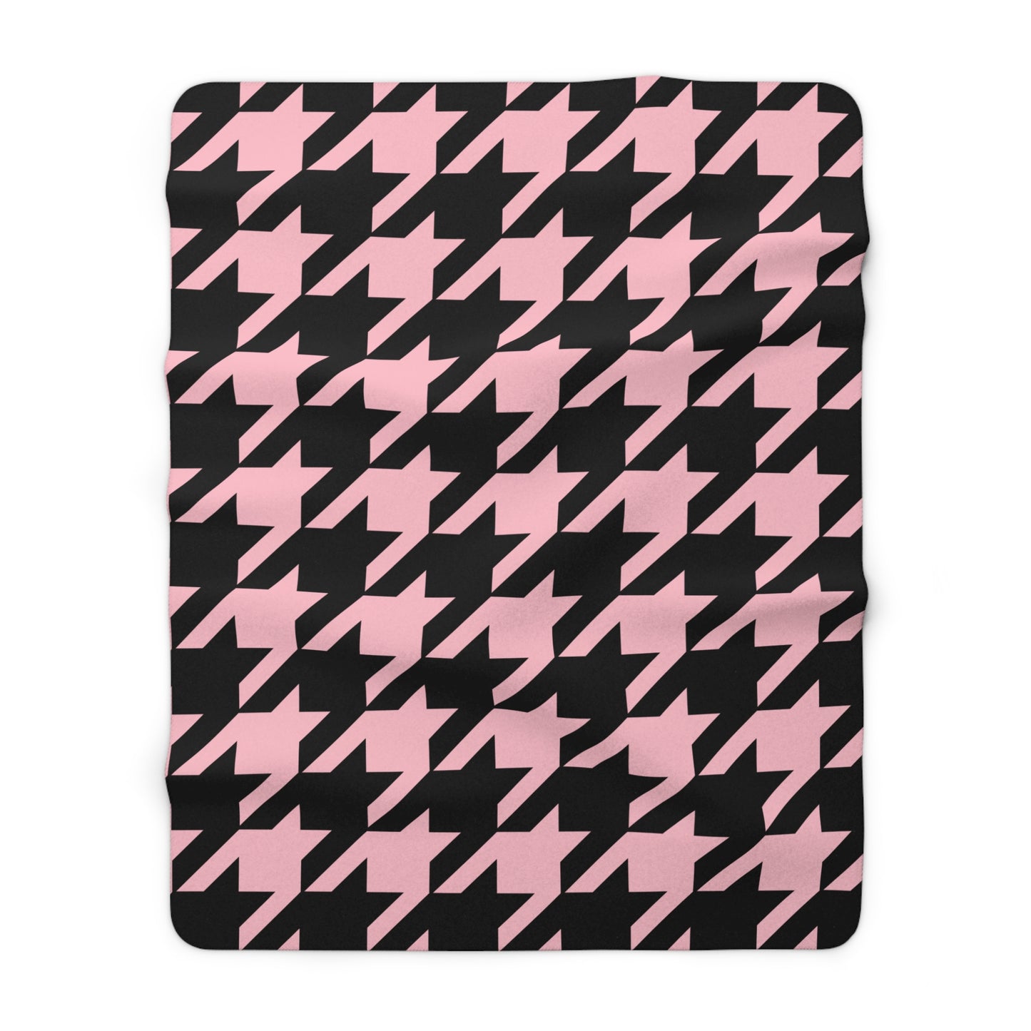 Pink, Black Retro Houndstooth Blanket Throw