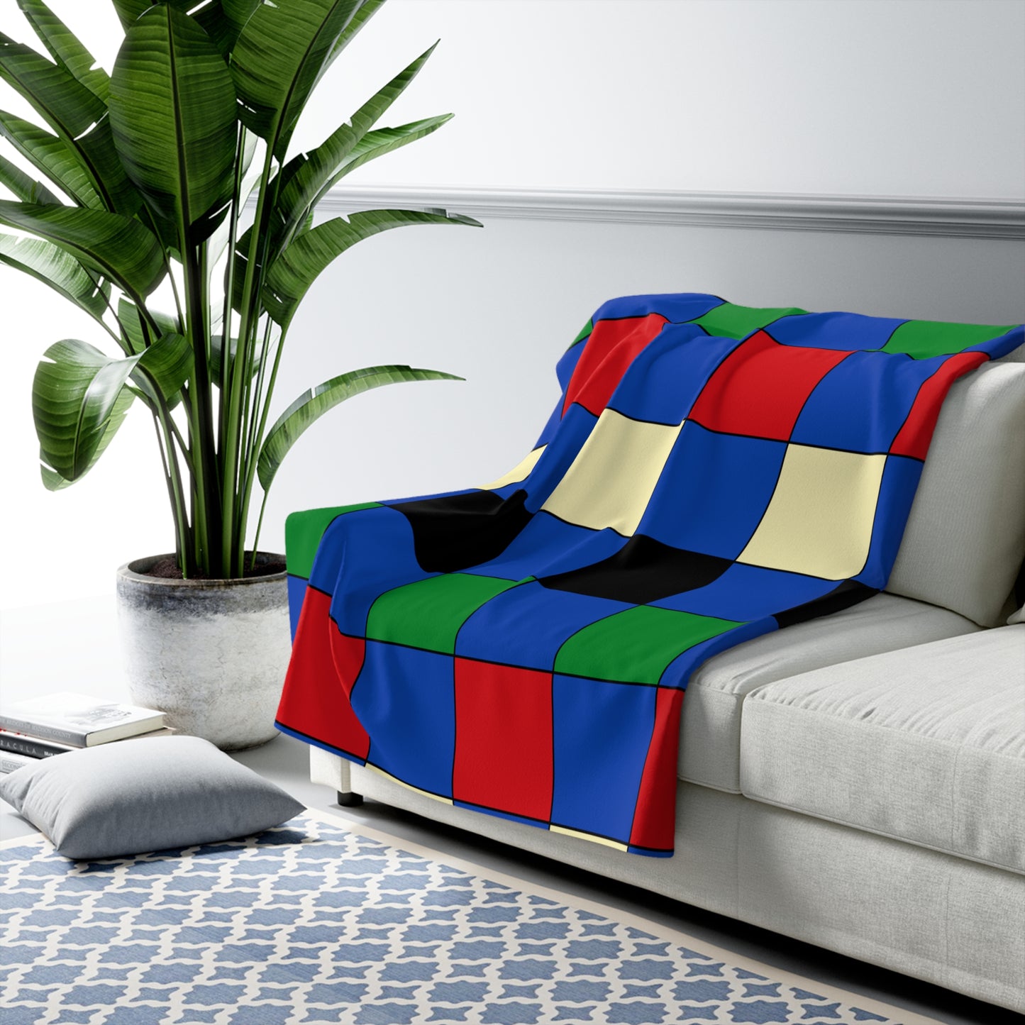 South Sudan Retro Check Blanket Throw