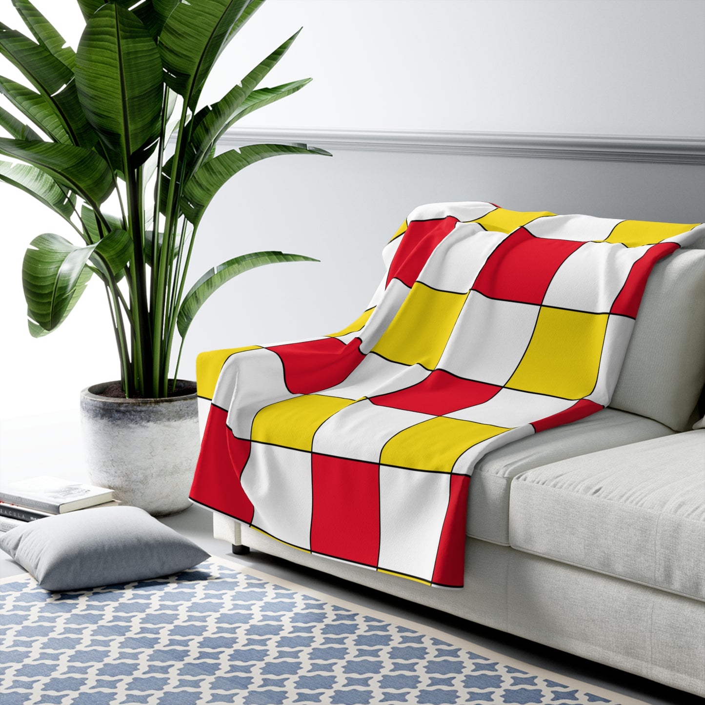 Guernsey Retro Check Blanket Throw