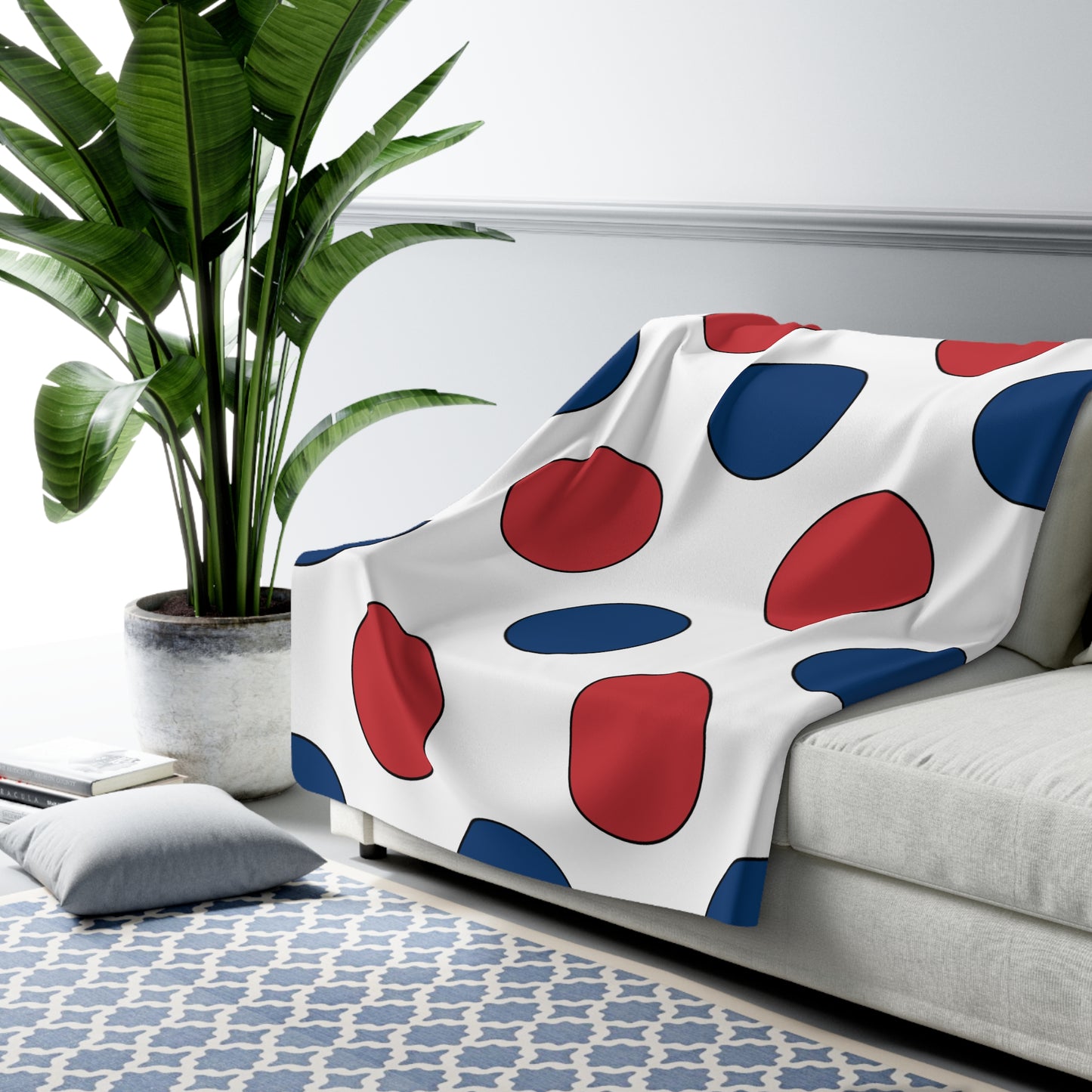 Serbia Retro Polka Dots Blanket Throw