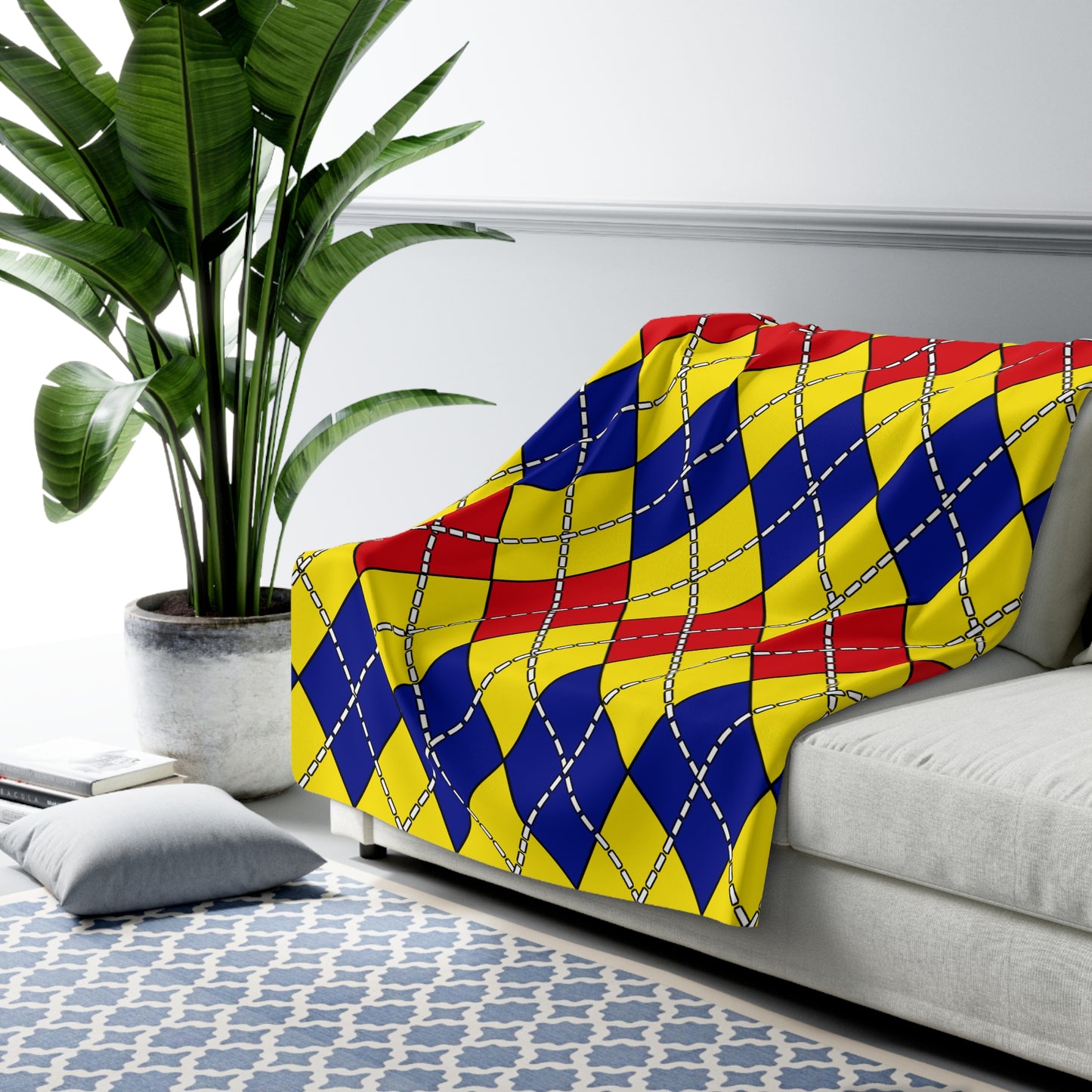 Colombia Retro Argyle Blanket Throw