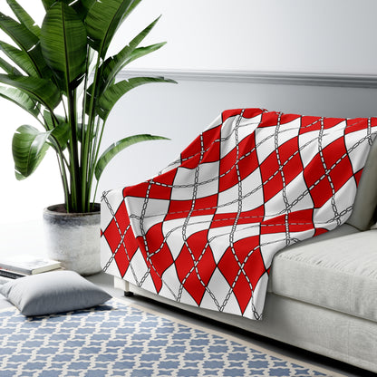 Singapore Retro Argyle Blanket Throw