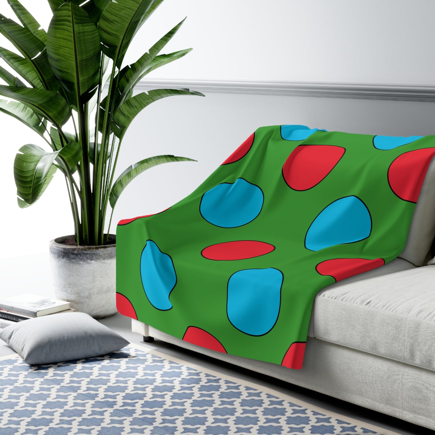 Azerbaijan Retro Polka Dots Blanket Throw