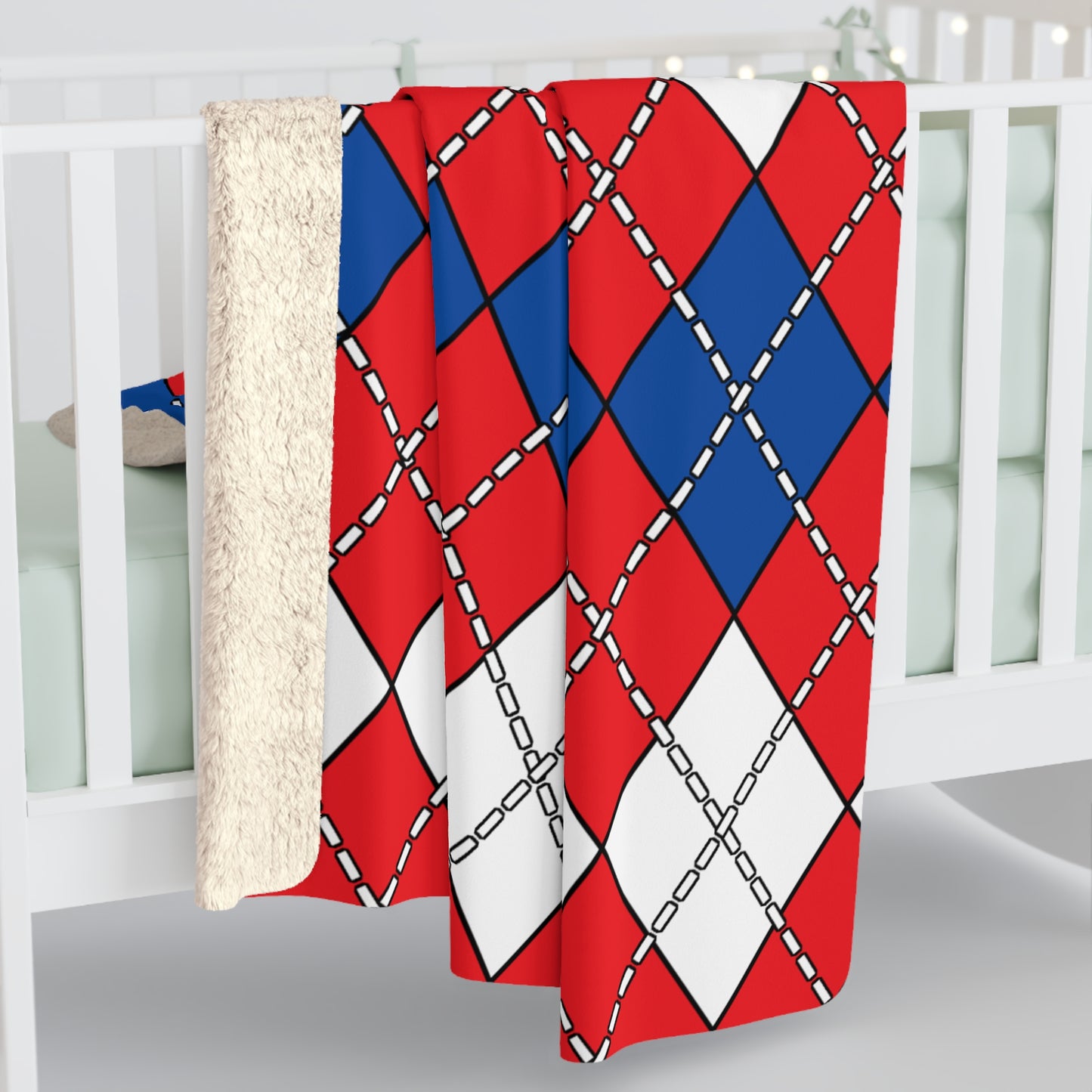 Slovakia Retro Argyle Blanket Throw