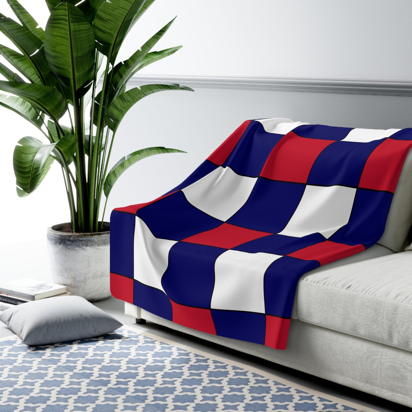 Cook Islands Retro Check Blanket Throw