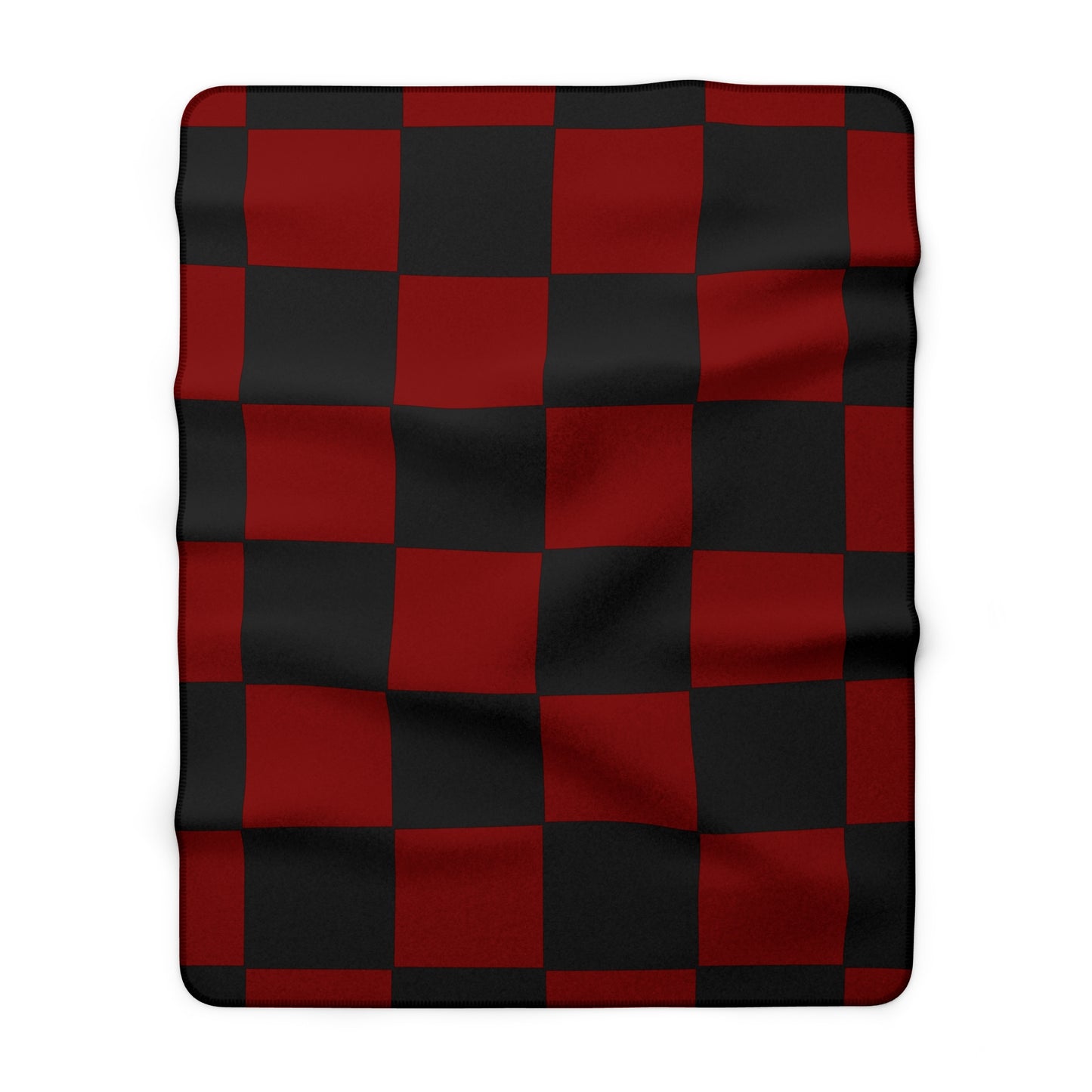 Maroon, Black Retro Check Blanket Throw