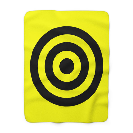Yellow, Black Retro Target Blanket Throw