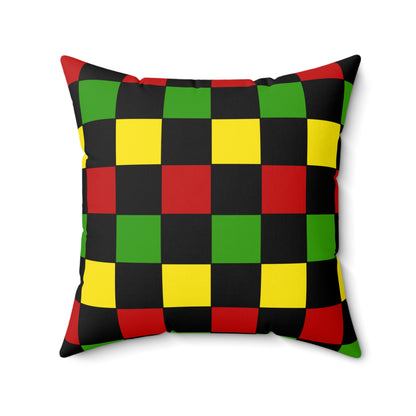 Saint Kitts And Nevis Retro Check Cushion Pillow