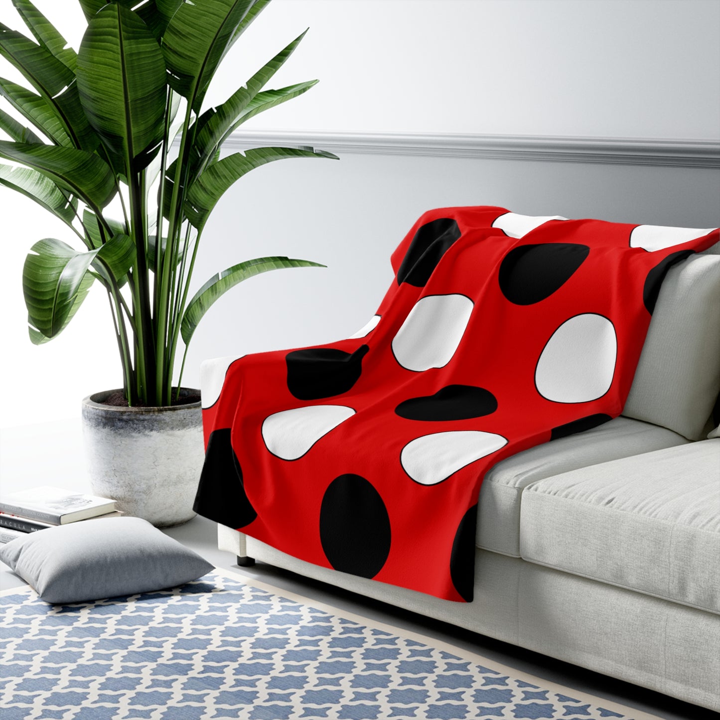 Trinidad And Tobago Retro Polka Dots Blanket Throw