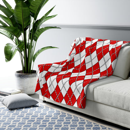 Singapore Retro Argyle Blanket Throw