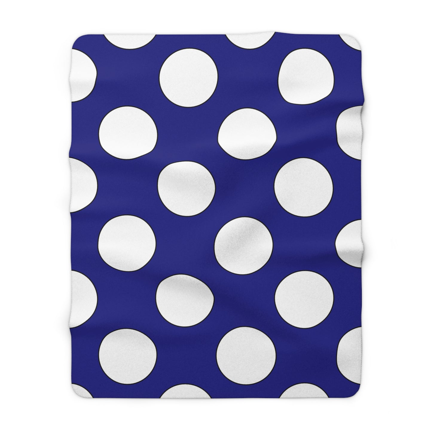 Navy Blue, White Retro Polka Dots Blanket Throw