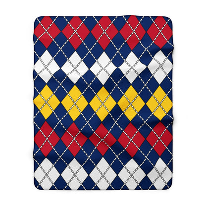 Turks And Caicos Islands Retro Argyle Blanket Throw