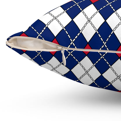 Ascension Island Retro Argyle Cushion Pillow