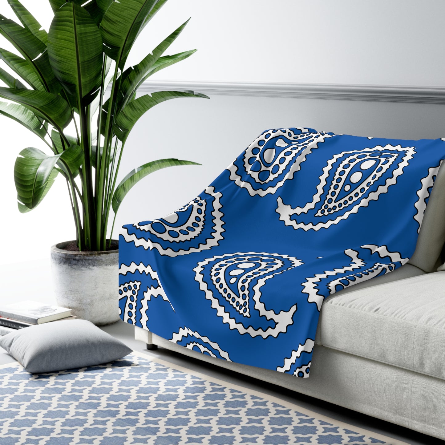 Greece Retro Paisley Blanket Throw