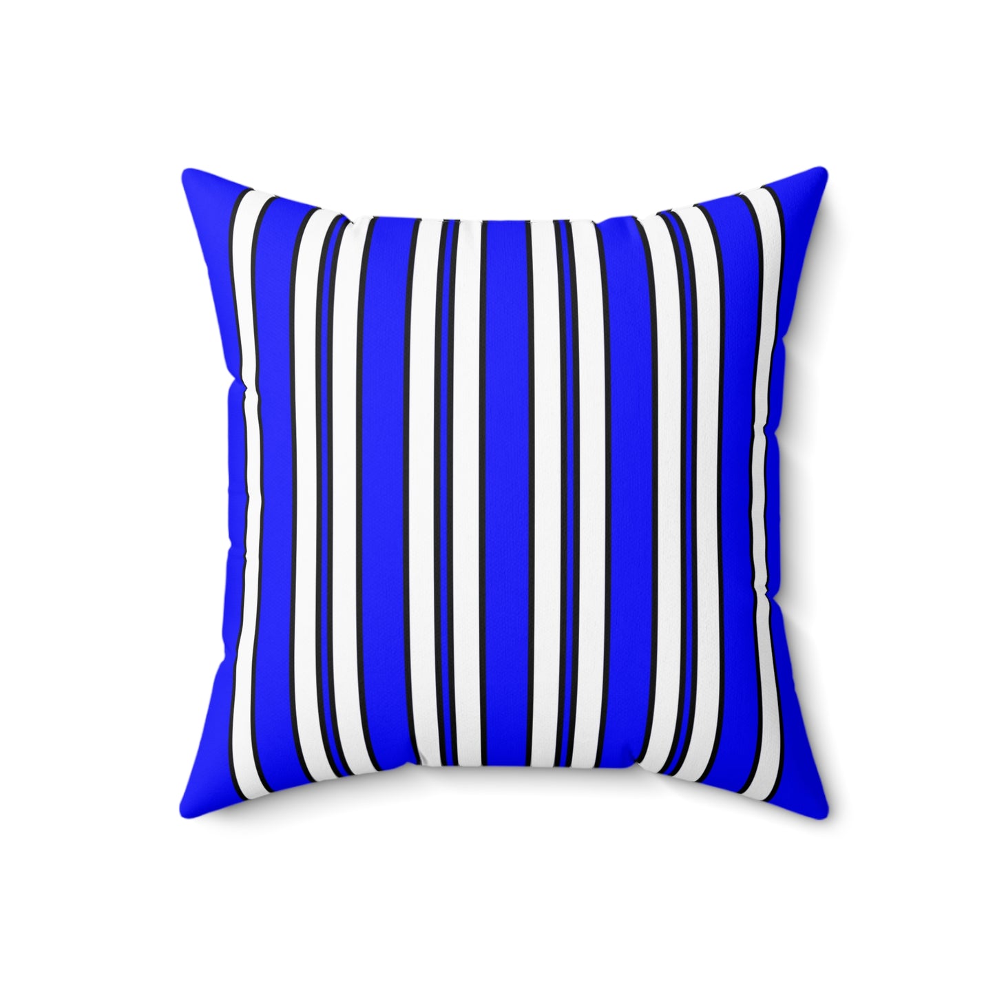Blue, White Retro Stripes Cushion Pillow