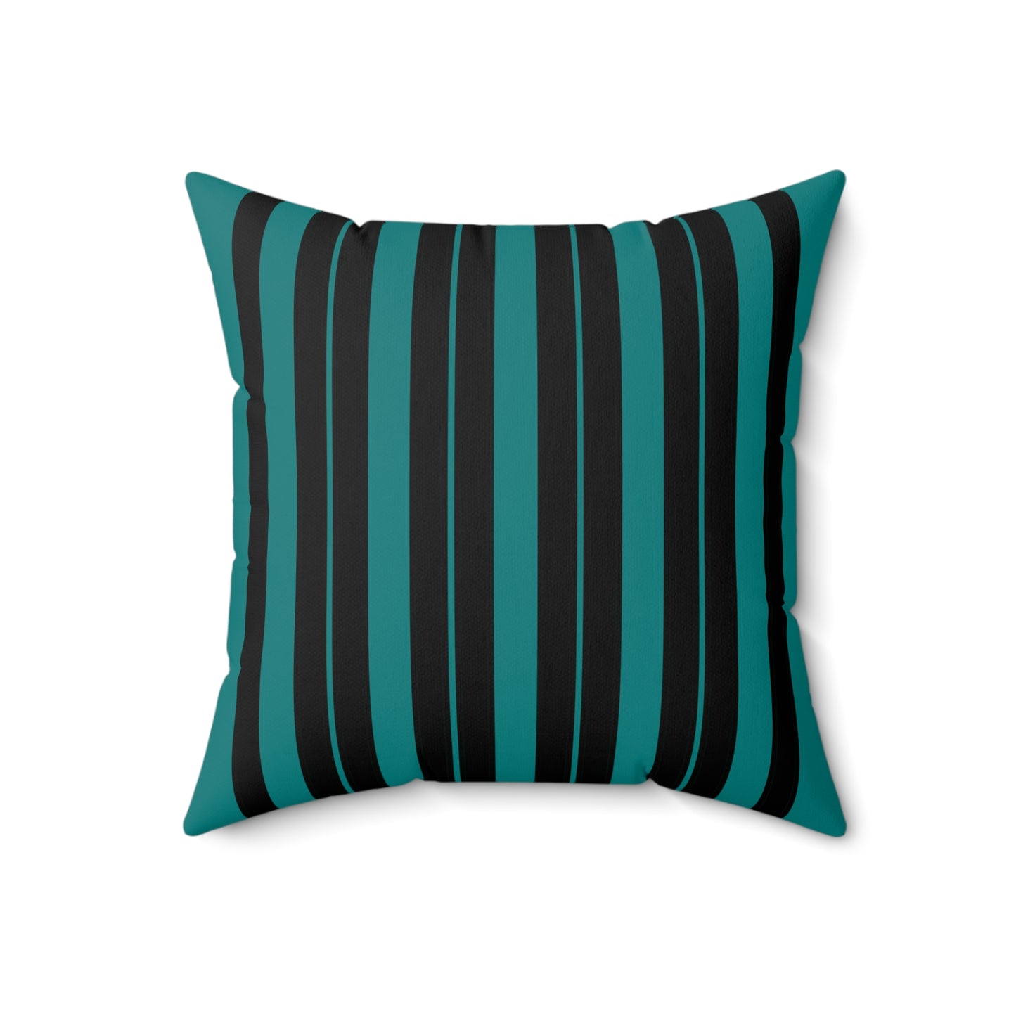 Teal, Black Retro Stripes Cushion Pillow
