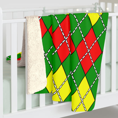 Guinea Retro Argyle Blanket Throw