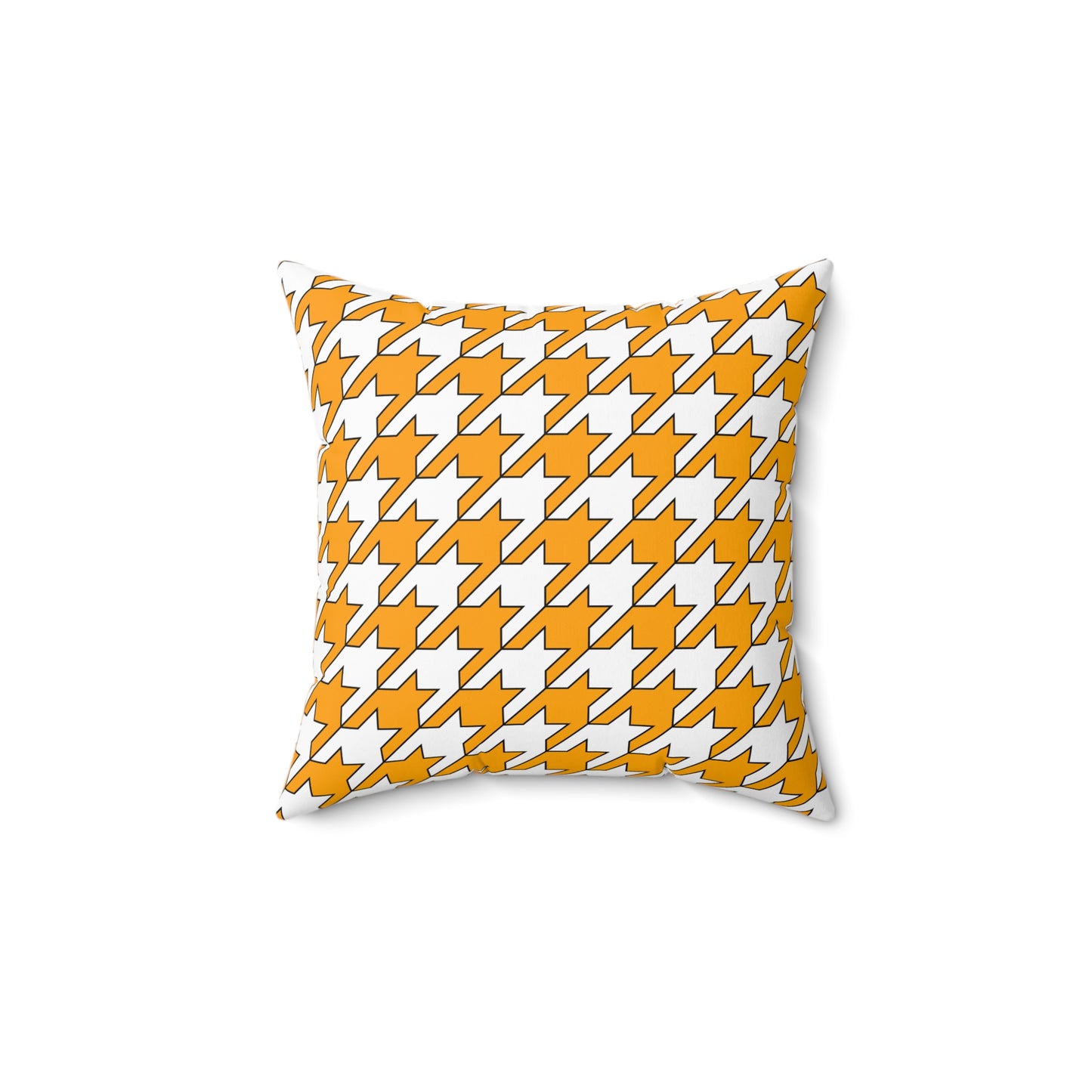 Orange, White Retro Houndstooth Cushion Pillow