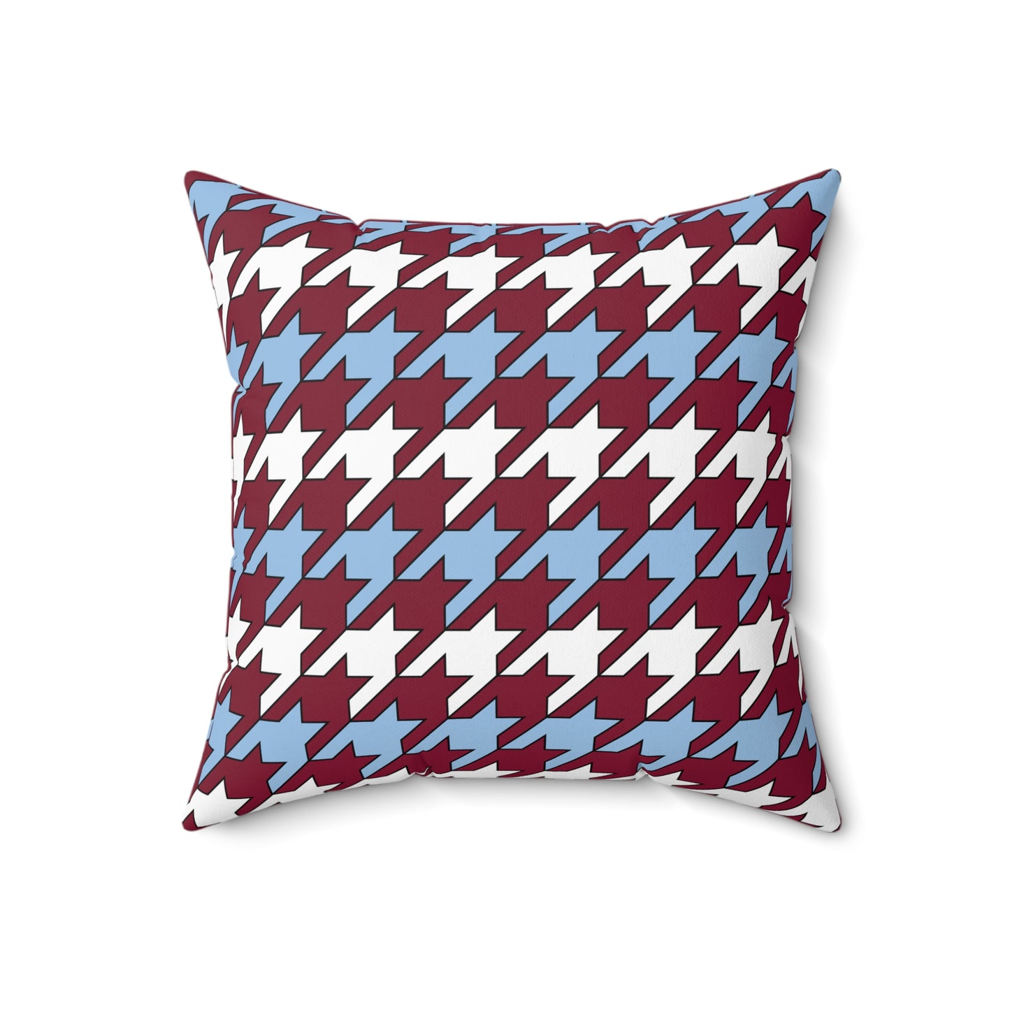 Claret, Blue, White Retro Houndstooth Cushion Pillow
