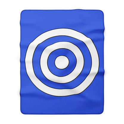 Royal Blue, White Retro Target Blanket Throw