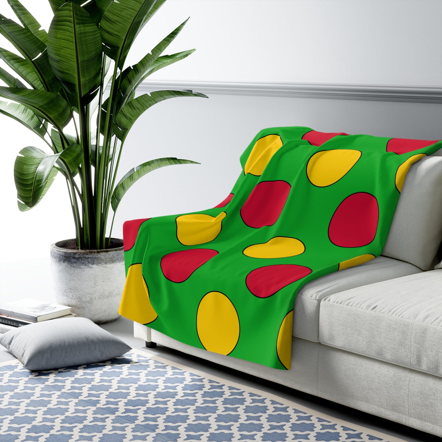Sao Tome And Principe Retro Polka Dots Blanket Throw