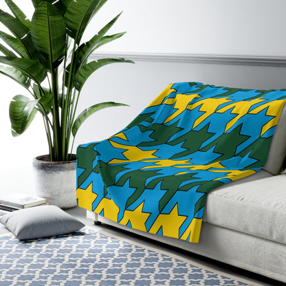 Rwanda Retro Houndstooth Blanket Throw