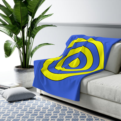 Royal Blue, Yellow Retro Target Blanket Throw