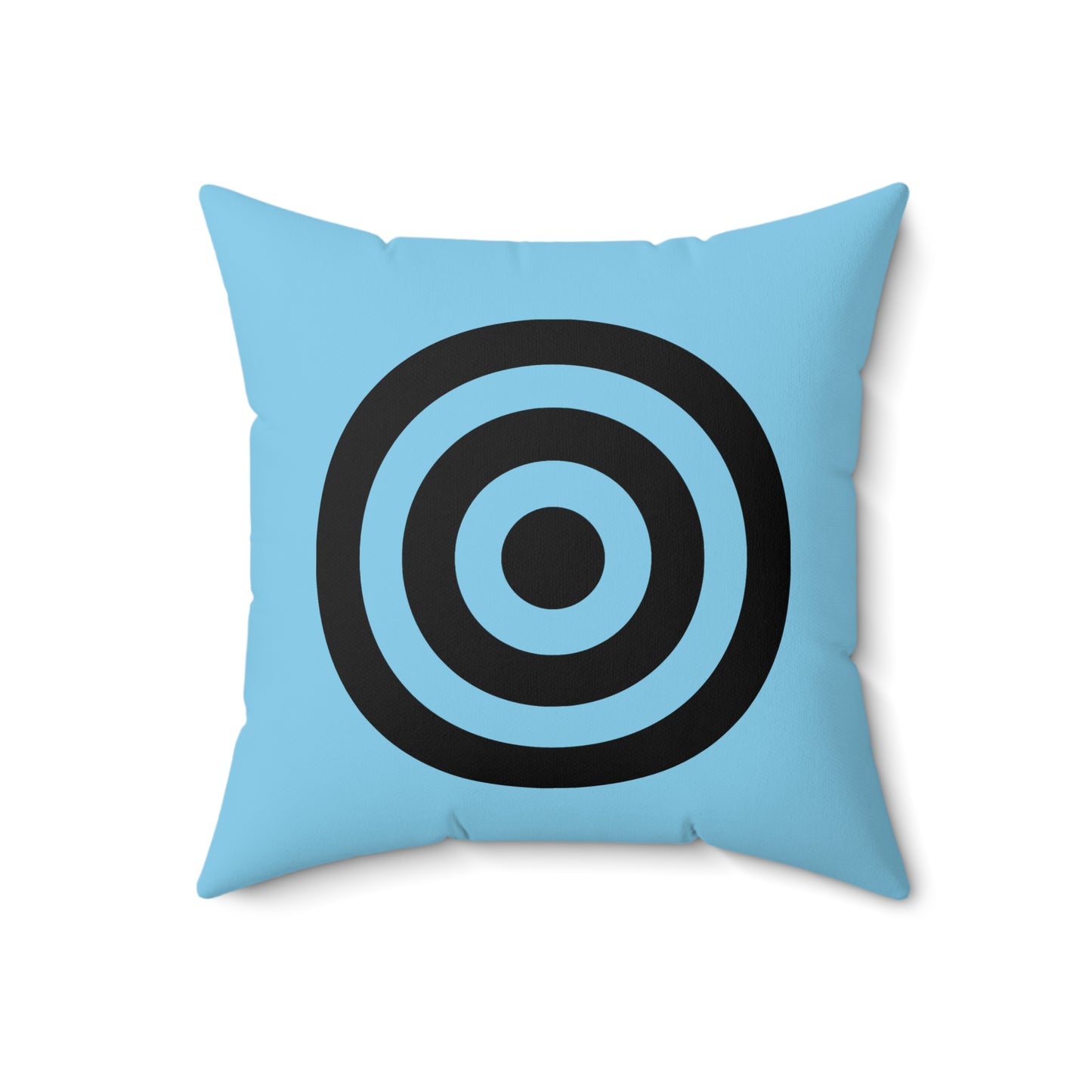 Sky Blue, Black Retro Target Cushion Pillow