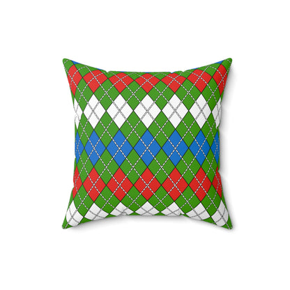 Equatorial Guinea Retro Argyle Cushion Pillow