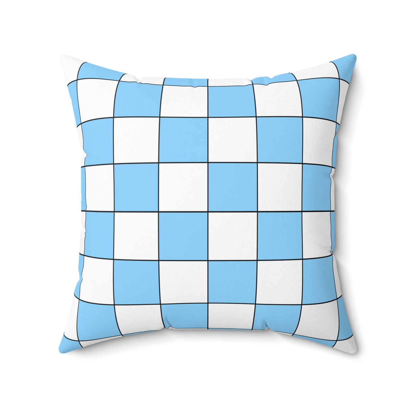 Light Blue, White Retro Check Cushion Pillow