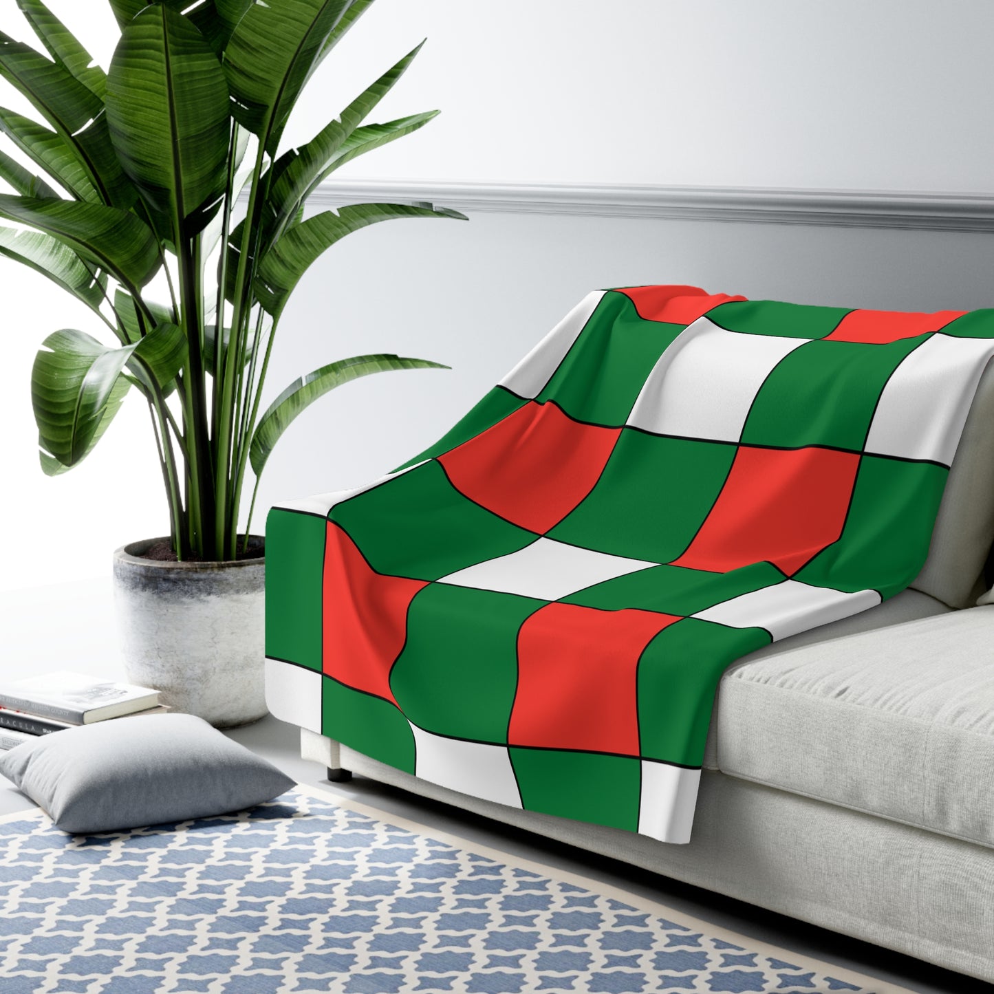 Madagascar Retro Check Blanket Throw