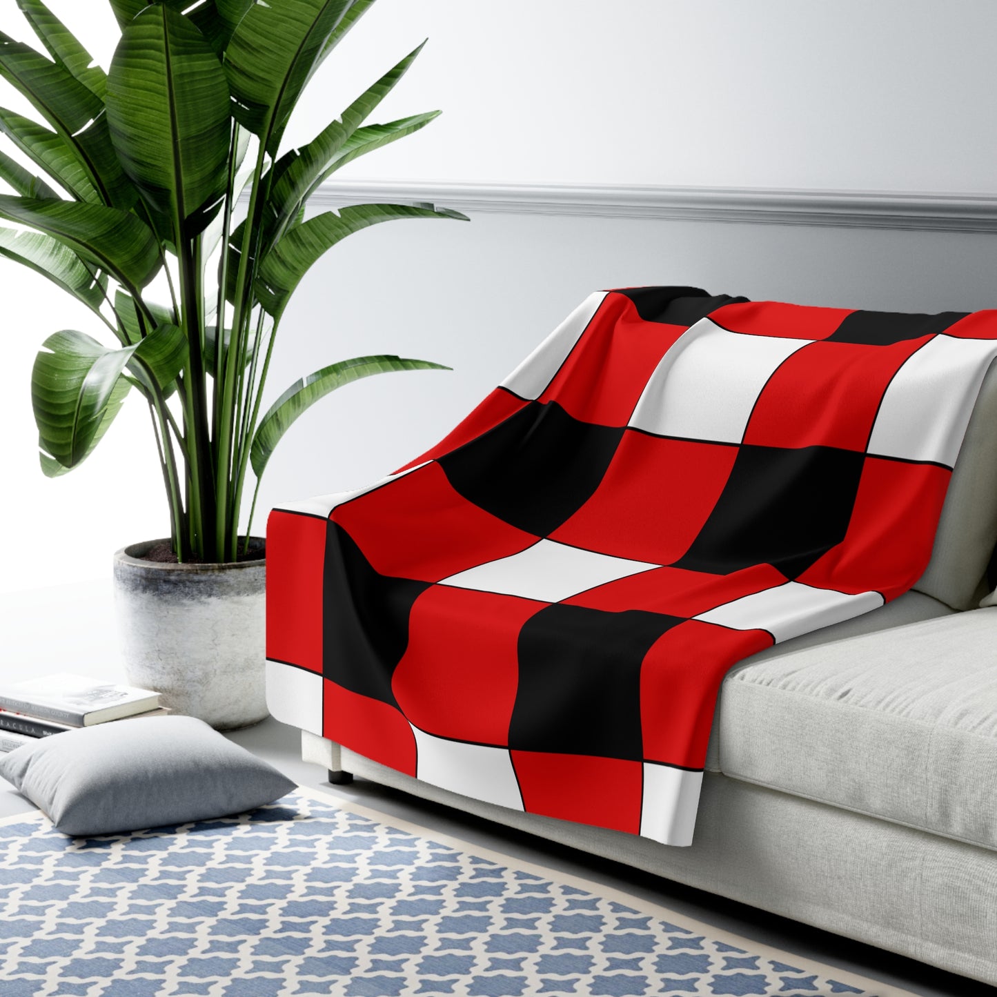 Trinidad And Tobago Retro Check Blanket Throw