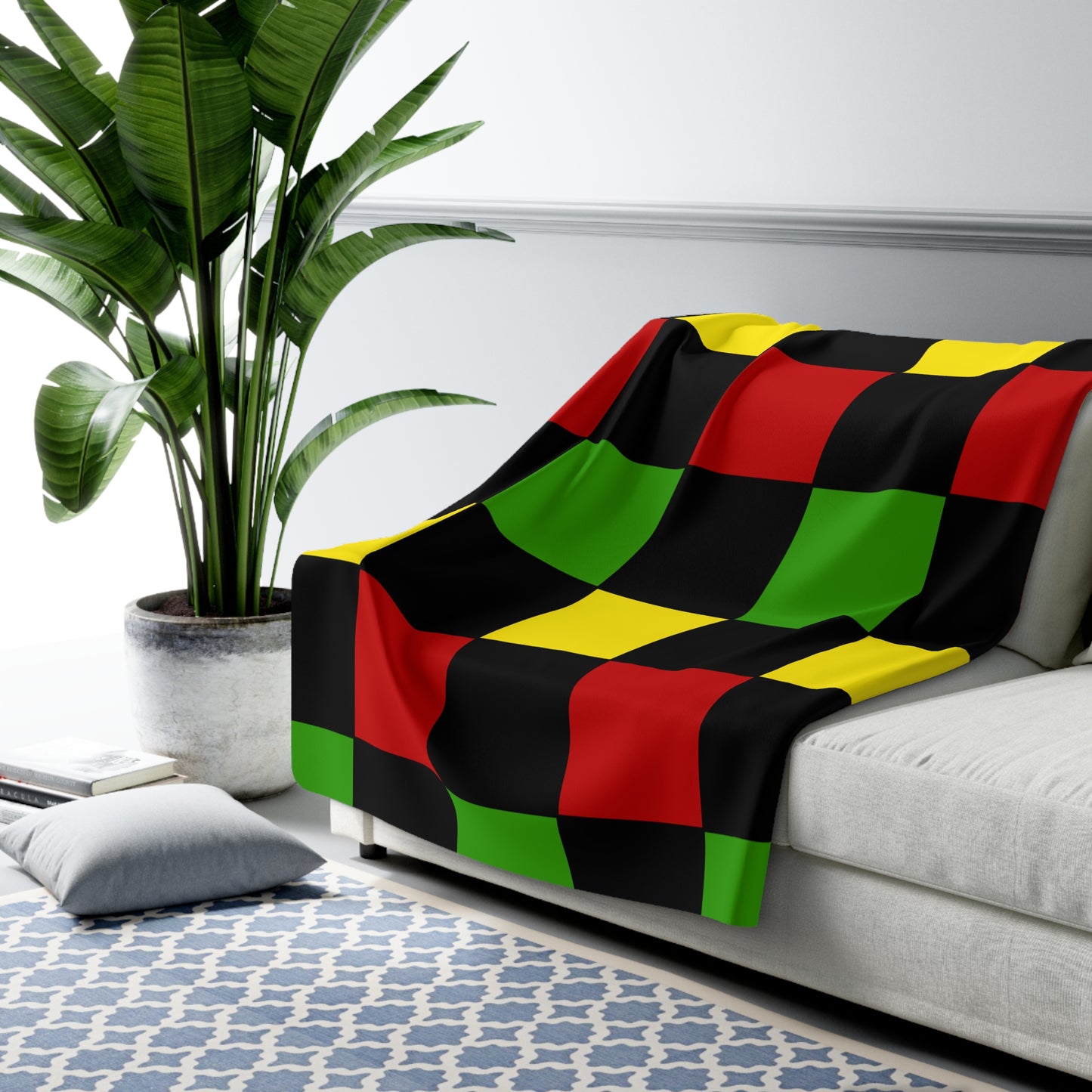 Saint Kitts And Nevis Retro Check Blanket Throw