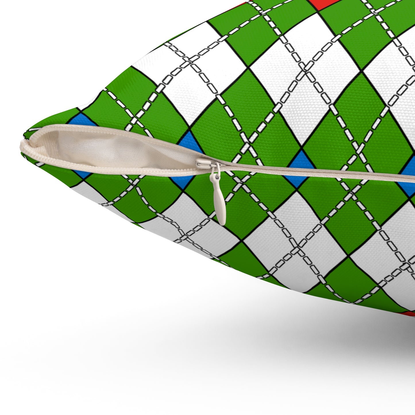 Equatorial Guinea Retro Argyle Cushion Pillow