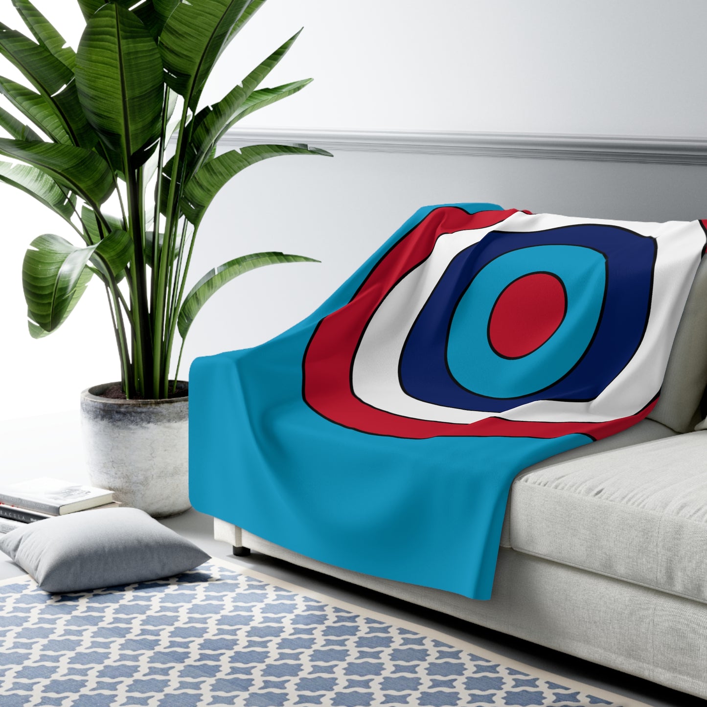 Tuvalu Retro Target Blanket Throw