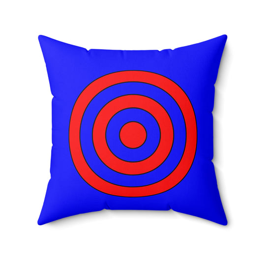 Blue, Red Retro Target Cushion Pillow