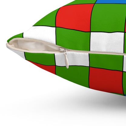 Equatorial Guinea Retro Check Cushion Pillow