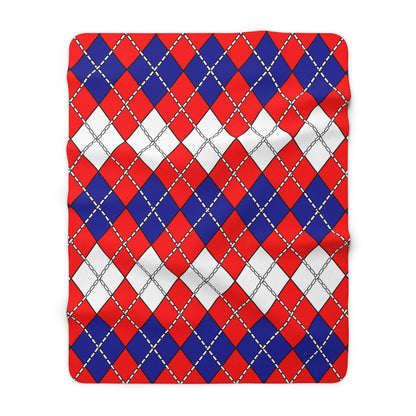 Croatia Retro Argyle Blanket Throw