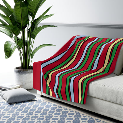 Eritrea Retro Stripes Blanket Throw