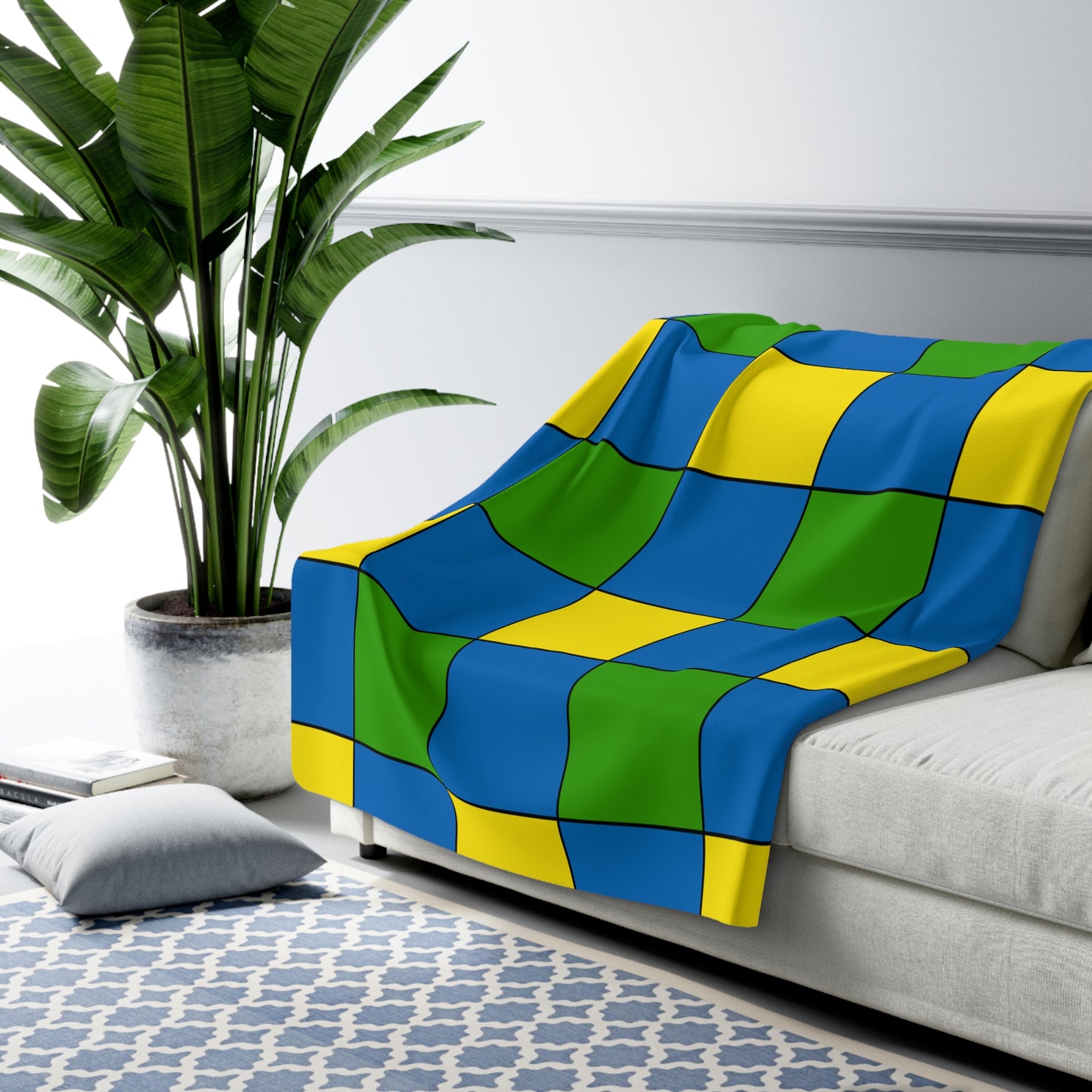 Gabon Retro Check Blanket Throw