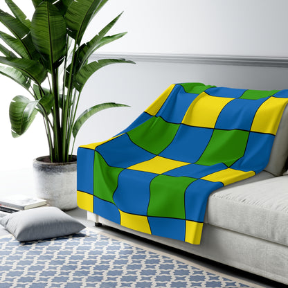 Gabon Retro Check Blanket Throw
