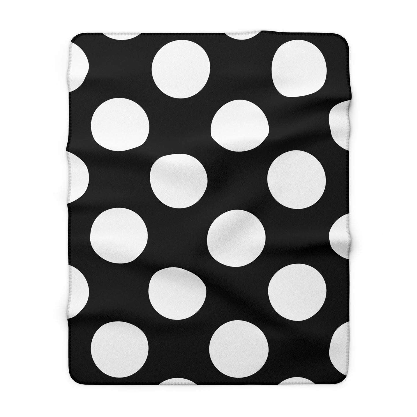 Black, White Retro Polka Dots Blanket Throw