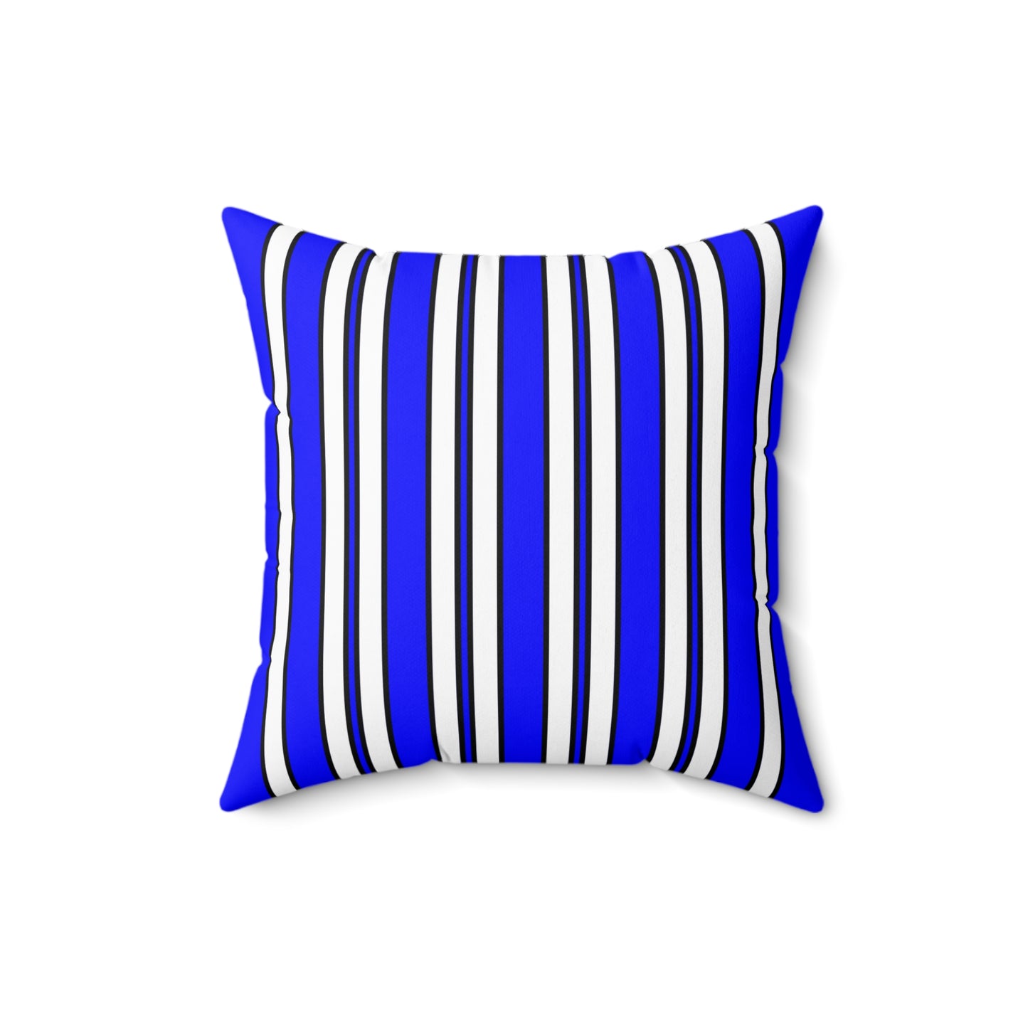 Blue, White Retro Stripes Cushion Pillow