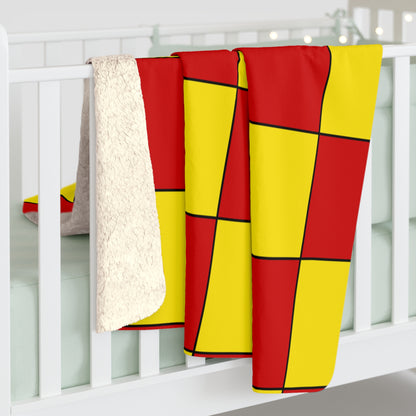 North Macedonia Retro Check Blanket Throw