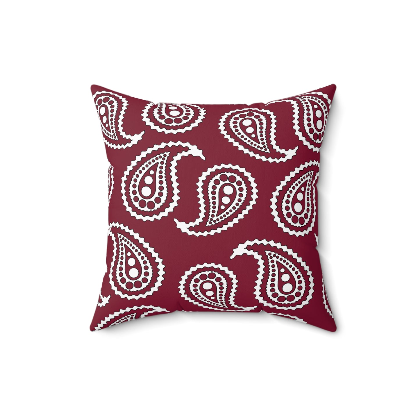 Claret, White Retro Paisley Cushion Pillow