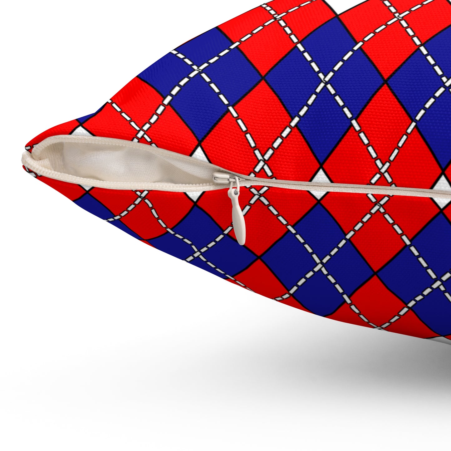 Croatia Retro Argyle Cushion Pillow